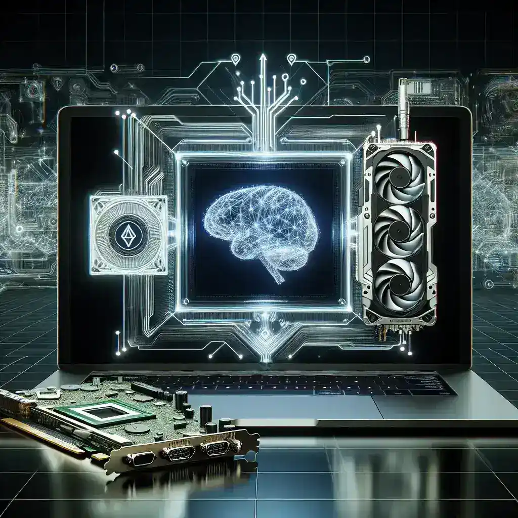"Imagem da CES 2025 destacando inovações em inteligência artificial, notebooks e placas de vídeo, simbolizando a reinvenção do futuro da tecnologia."