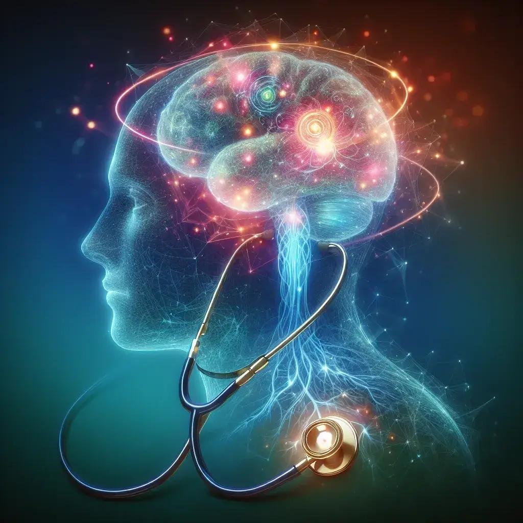 "Imagem ilustrativa de um profissional de saúde utilizando um sistema de inteligência artificial para diagnosticar esclerose lateral amiotrófica, destacando a inovação na tecnologia médica para melhorar o atendimento ao paciente."